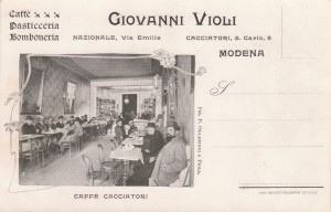 Il Caffè Cacciatori in una cartolina d'epoca.