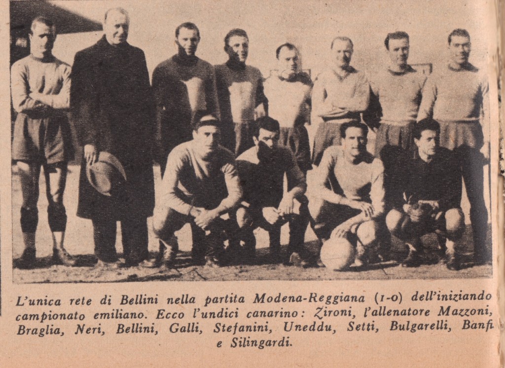 Il Modena 1944 nella formazione vittoriosa contro la Reggiana alla prima di campionato. 