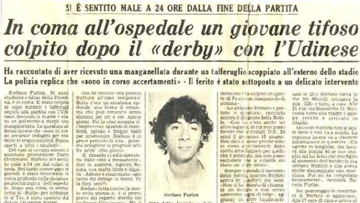 Ultras. Il caso di Stefano Furlan, giovane tifoso della Triestina, morto per le manganellate di un poliziotto