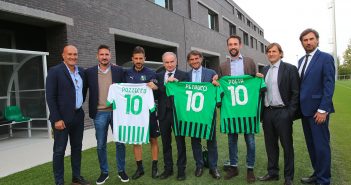 Sassuolo, il presidente FIP Gianni Petrucci e coach Pozzecco in visita al Mapei Football Center