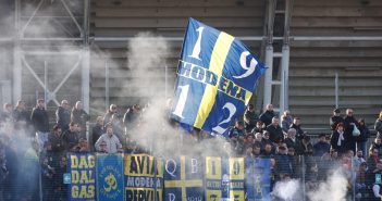 Modena-Virtus Castelfranco 9-1, allenamento congiunto allo Zelocchi davanti a 400 tifosi gialloblù