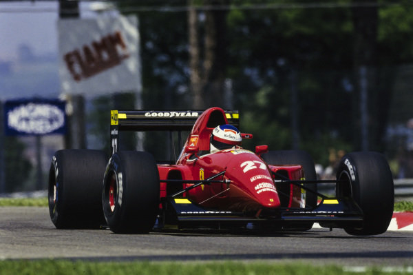 IMOLA, ITALY - MAY 17: Jean Alesi, Ferrari F92A during the San Marino GP at Imola on May 17, 1992 in Imola, Italy. (Photo by LAT Images)