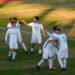 L'United Carpi festeggia il gol a Scandiano