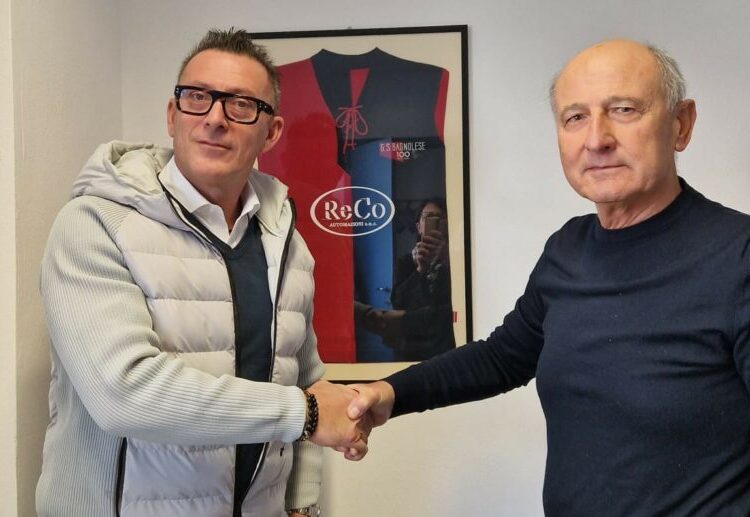 Matteo Brandolini col presidente della Bagnolese Conti