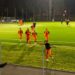 Cigarini festeggia soto la tribuna dopo il rigore del 4-2