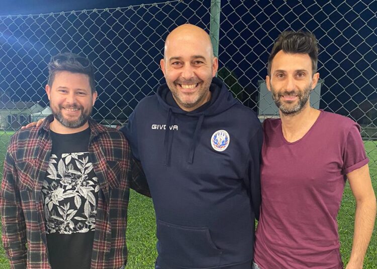 Possidiese: al centro Marco Dallolio, vicepresidente  insieme a mister Barbanti (a inistra) e Cassano