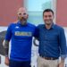 A sinistra mister Marc Bonissone (Mirandolese)