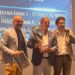 Al centro il presidente della Cittadella Marco Lei con Giuliano Gandolfi del Crer (a sinistra) e il presidente del Crer Simone Alberici