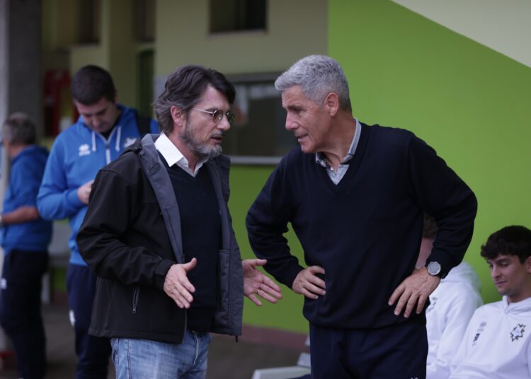 Cittadella-Tau: il patron Galassini con mister Salmi (ph Vignoli)