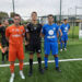 Nella foto: i due capitani, da sinistra Lorenzo Ligabue (Atletic Cdr Mutina) e Ruben Pattuzzi (Pgs Smile), assieme all’arbitro Nicola Casadio di Ravenna