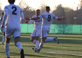La Cdr festeggia un gol contro la Pieve (ph Vignoli)