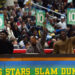 ATLANTA - FEBRUARY 8: (L-R) Michael Jordan, Anthony "Spud" Webb, and Dominique Wilkins judge the Sprite Rising Stars Slam Dunk Contest during the 2003 NBA All-Star Weekend at Philips Arena on February 8, 2003 in Atlanta, Georgia. NOTE TO USER: User expressly acknowledges and agrees that, by downloading and/or using this Photograph, User is consenting to the terms and conditions of the Getty Images License Agreement. (Photo by Jed Jacobsohn/Getty Images)