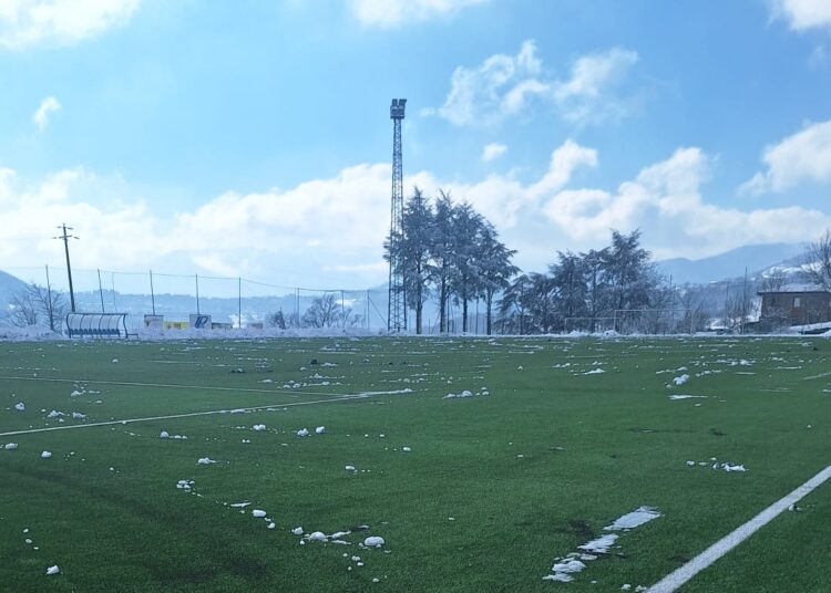 Il campo del Polinago spalato in mattinata