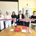 Da sx a dx: Paolo Venturini (Direttore di Ostetricia e Ginecologia Ospedale Ramazzini), Francesco Torcetta (Direttore della Pediatria di Area Nord), Giulia Ciancia (Direzione Sanitaria dell’Ospedale Ramazzini), Enrico Bonzanini (Direttore Generale AC Carpi), Federico Casarini (Centrocampista AC Carpi), Viola Baisi (Responsabile Marketing AC Carpi)