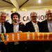 Giovanni Maggi (pres. Cdr), Simone Alberici (pres. Crer), Gian Lauro Morselli (patrono Cdr) e il sindaco Massimo Mezzetti (ph Andrea Vignoli)