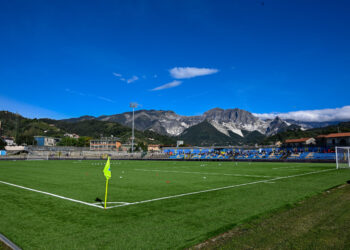 stadium during the Serie B soccer match between Carrarese and Mantova at the Dei Marmi Stadium in Carrara, Italy - Sunday, October 20, 2024. Sport - Soccer . (Photo by Tano Pecoraro/Lapresse)